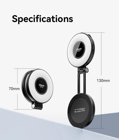 Ulanzi LM19 MagSafe Light Portable Selfie Light for iPhone 17 16 15 14 13 12 Pro Max Fill Light Phone Stand Selfie Video Vlog