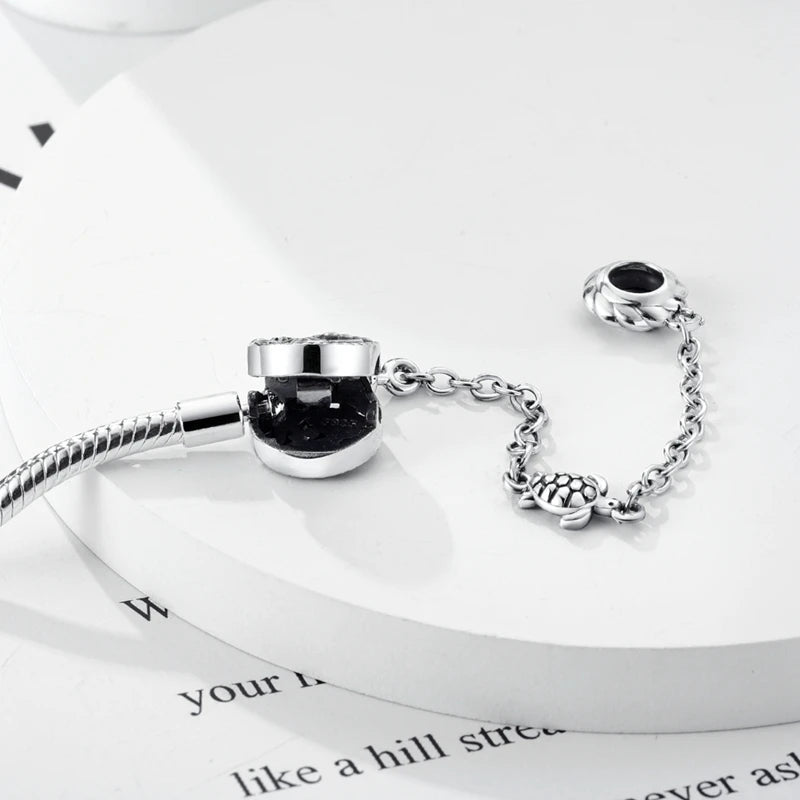 925 Sterling Silver Charm Bracelet - Leaf, Clover, Butterfly & Heart Design | 17-20cm Adjustable