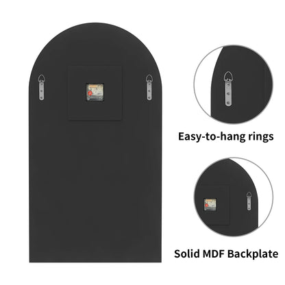 Modern Arched Mirrored Wall Clock Silver Glass Roman Numerals Decorative Clock for Living Room Bedroom