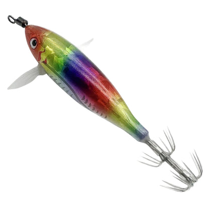 Horizontal wood Shrimp 5.5g Laser Luminous Floating Egi lure Squid Jigging Shrimp Octopus Cuttlefish Night Fishing Baits Sea