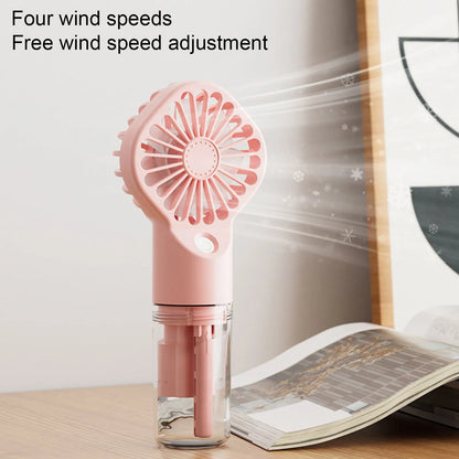 Portable Handheld Water Spray Mist Fan USB Rechargeable Mini Fan Cooler 4-Speed
