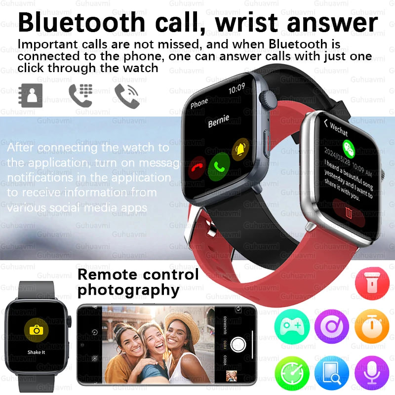 2025New NFC Smat Watch Women 1.85-inch Blood Pressure Heart Rate Bluetooth Call Female Health Smarwatches Ladies For Android IOS