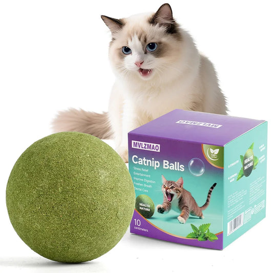 10cm Super Large Catnip Ball Lickable Natural Catnip Toys Self-Hi Relieving Stuffy For Cat Kitten Indoor Outdoor Playing Cat Toy