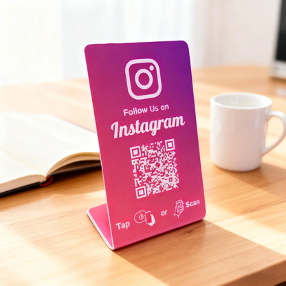 RFID NFC QR code Google Review stand display White Black Blank Pattern 13.56MHz NFC215 chip 504Bytes Patternless Social media