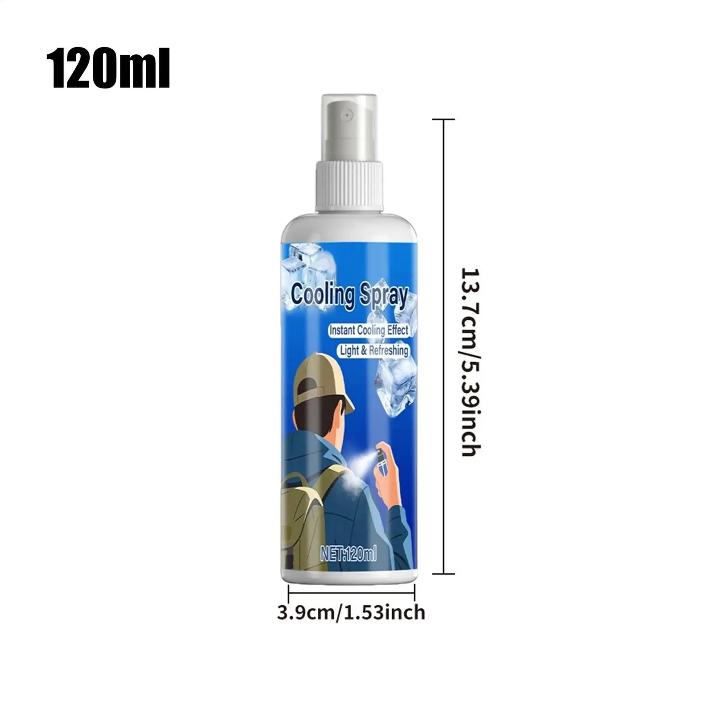 120ml Summer Cooling Spray Portable Ice Feeling Clothing Training Relief Long-lasting Hydrating Cool Spray For Face& Body Bottle