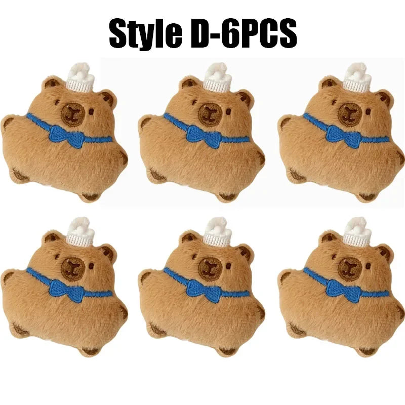 Cartoon Capybara Pendant Decoration Soft Plush Bread Key Chain Plush Stuffed Croissant Food Plush Keychain Hanging Accessory