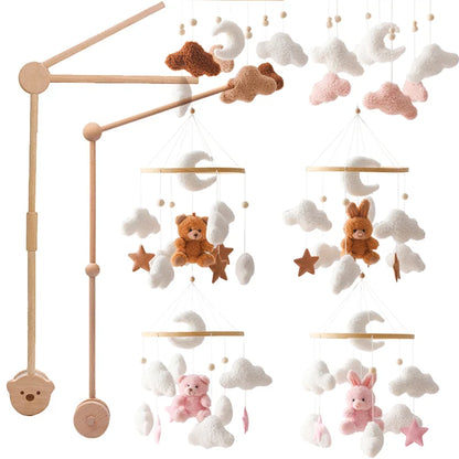 Baby Crib Mobile Bed Bell Toys Musical Rattle Educational Toys Bed Bell Newborn Mobile Bed Bell Bracket Baby Hanging Toys Holder