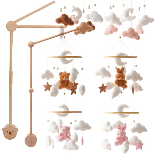 Baby Crib Mobile Bed Bell Toys Musical Rattle Educational Toys Bed Bell Newborn Mobile Bed Bell Bracket Baby Hanging Toys Holder