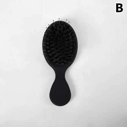 1Pcs Portable Mini Natural Boar Bristle Oval Hair Brush Comb Head Scalp Massage Comb Salon Hair Care Brush Styling Tool