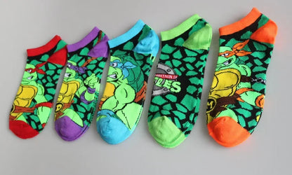 Teenage Mutant Ninja Turtles TMNT Socks Cartoon Women Men Anime Cute Socks Short Cotton Blends Low Cut Ankle Boat Socks Summer