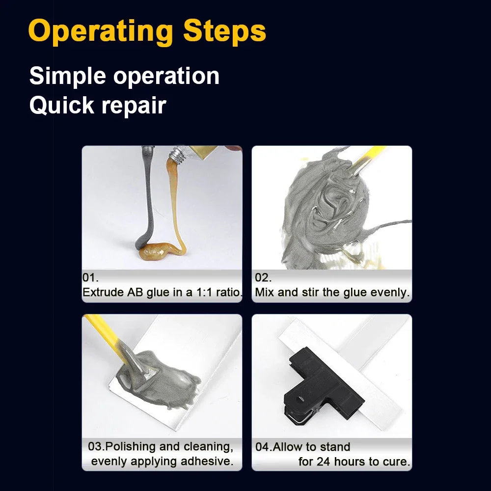 10/6/4/2Pcs Metal Repair Adhesive High Strength Bonding Sealant Weld Seam Metal Adhesive Heat Resistance Strong Casting AB Glue