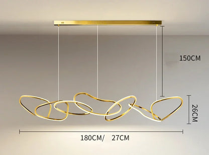 Modern Simplicity Circle LED Pendant Lights for Dining Living Home Decor Hanging Ring Chandelier Lamp Fixture