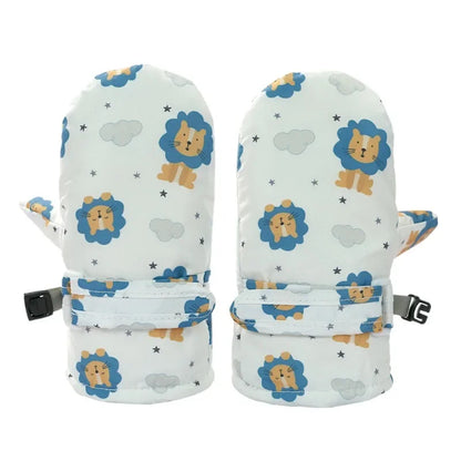 Kids Winter Ski Gloves - Waterproof Cartoon Mittens for Boys & Girls Age 4-6