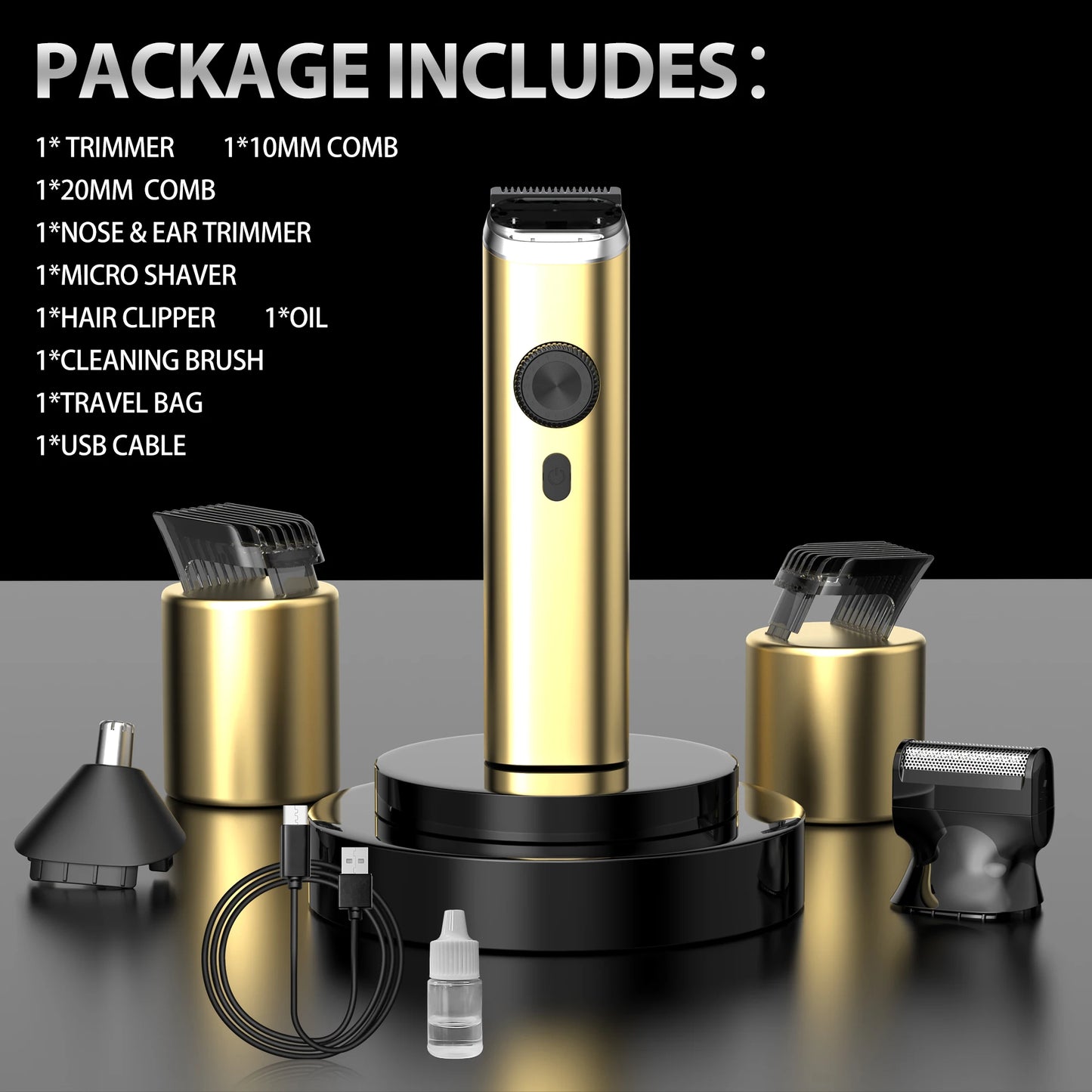 Sejoy Electric Hair Clippers Nose Hair Trimmer For Man Ears Cordless Men's Beard Trimmer Kit 8 in 1