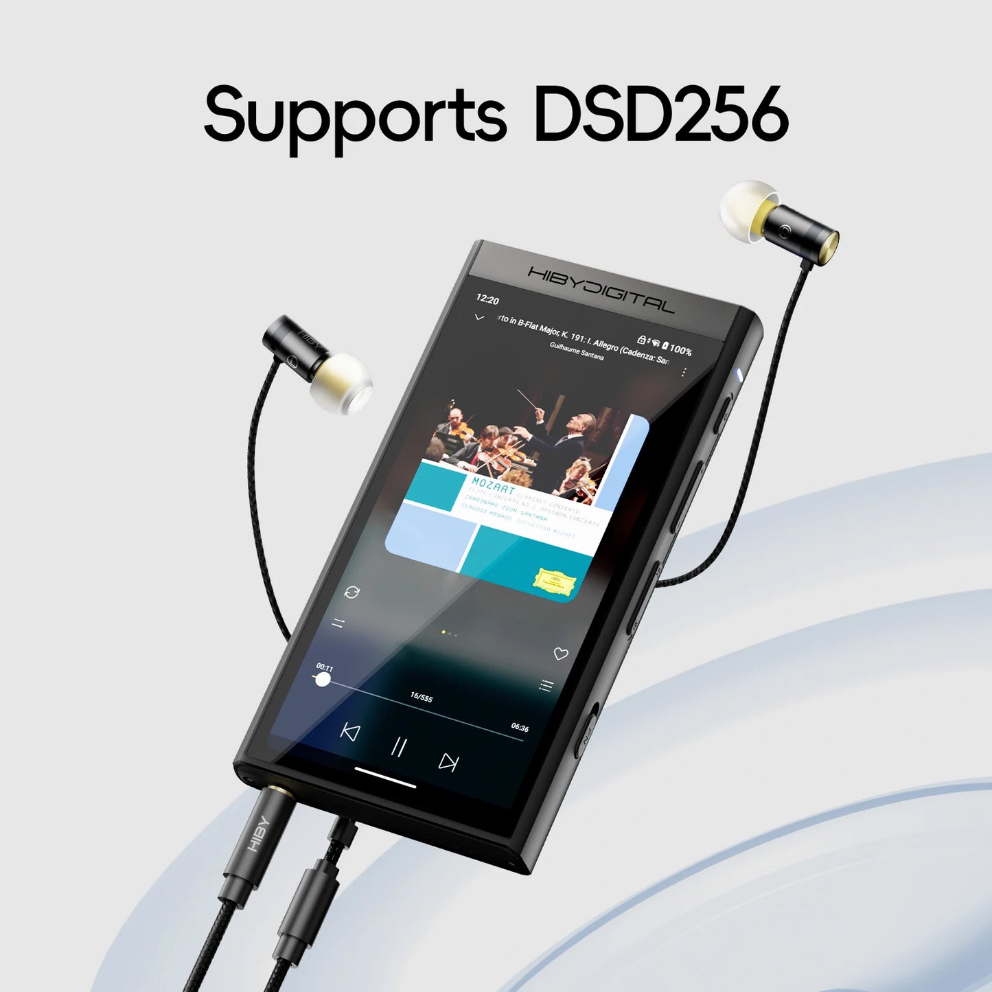HiBy Digital M300 Android 13 Music Player MP3 HiFi Audio Bluetooth WiFi DSD256 FM Radio Dual Mic Built-in Speaker IPS 29hr 128GB