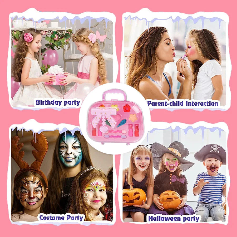 Princess Make Up Box Play House Toy Girls, Eye Shadow Makeup Cosmetics Handbag, Birthday Christmas Gift for Kids Party Cosplay