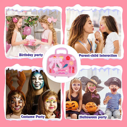 Princess Make Up Box Play House Toy Girls, Eye Shadow Makeup Cosmetics Handbag, Birthday Christmas Gift for Kids Party Cosplay