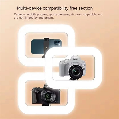 VBNBV New Handheld Ring LED Rechargeable Fill light Portable Mobile Phone Live Broadcast Photography Desktop Selfie Light ﻿