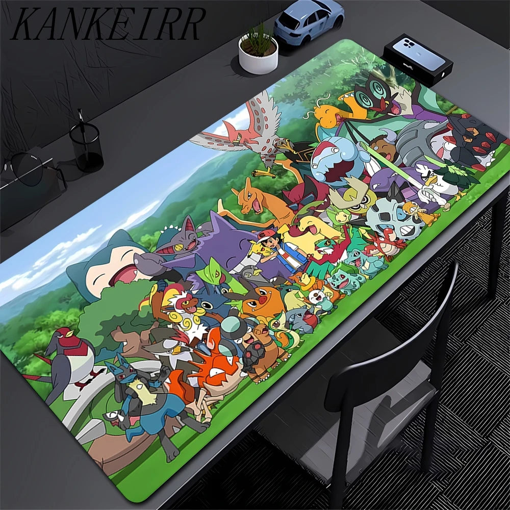 Mouse pad Large rubber keyboard mouse carpet anti-slip gamer mouse pad laptop HD PC carpet P-Pokemons Mousepad Kawaii