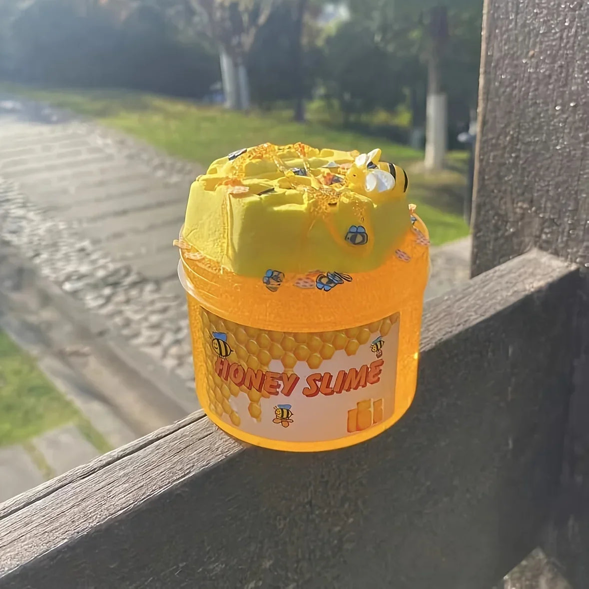 Honeycomb Slime Toy DIY Yellow Transparent Honey Slime Set Simulated Handmade Clay Toy Stretchy Toy Squishy Toy Gift for Kids