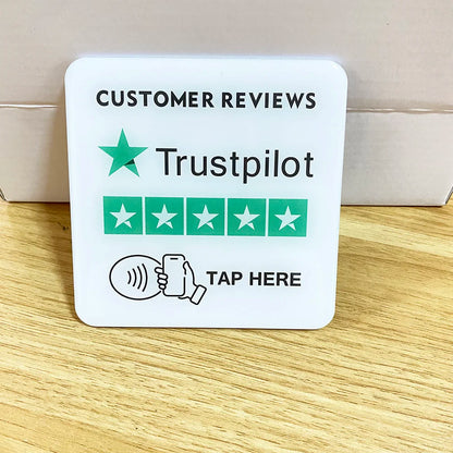 3.93"X3.93" Instagram Facebook Google Tripadvisor Trustpilot Review NFC Tap Card Sign Self-Adhesive Epoxy Plate Sticky