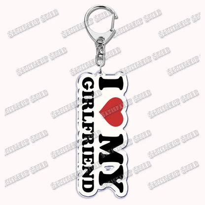 Custom I Love You My Fictional Boyfriend Awesome Girlfriend Keychain Emo Boys Hot Wife Mom Dad Key Ring Keychains Bf Gf Gifts