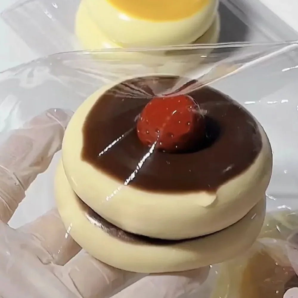 Taba Squishy Strawberry Blueberry Soufflé Stress Relief Toy Sensory Fidget Toys for Kids Adults Anxiety Relaxation, Squeeze Gift