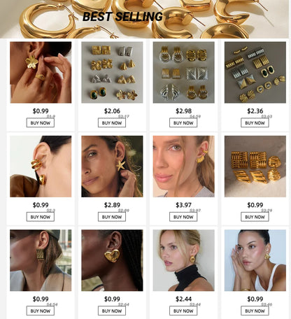 Uworld Luxury Rhinestone Inlay Heart Stud Earrings for Women Stainless Steel 18K PVD Plated Texture Waterproof Charm Jewelry