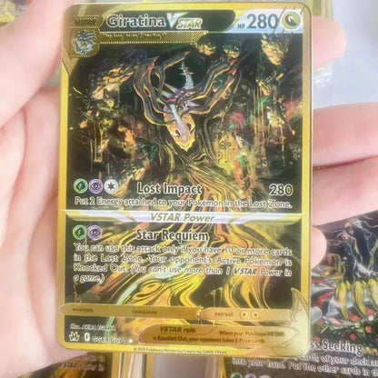 Pokémon 32er-Karten Goldmetall-Pokémon-Karten Englisch Harte Eisenkarten Mewtu Pikachu Gx Glurak Vmax Paket Spielkollektion