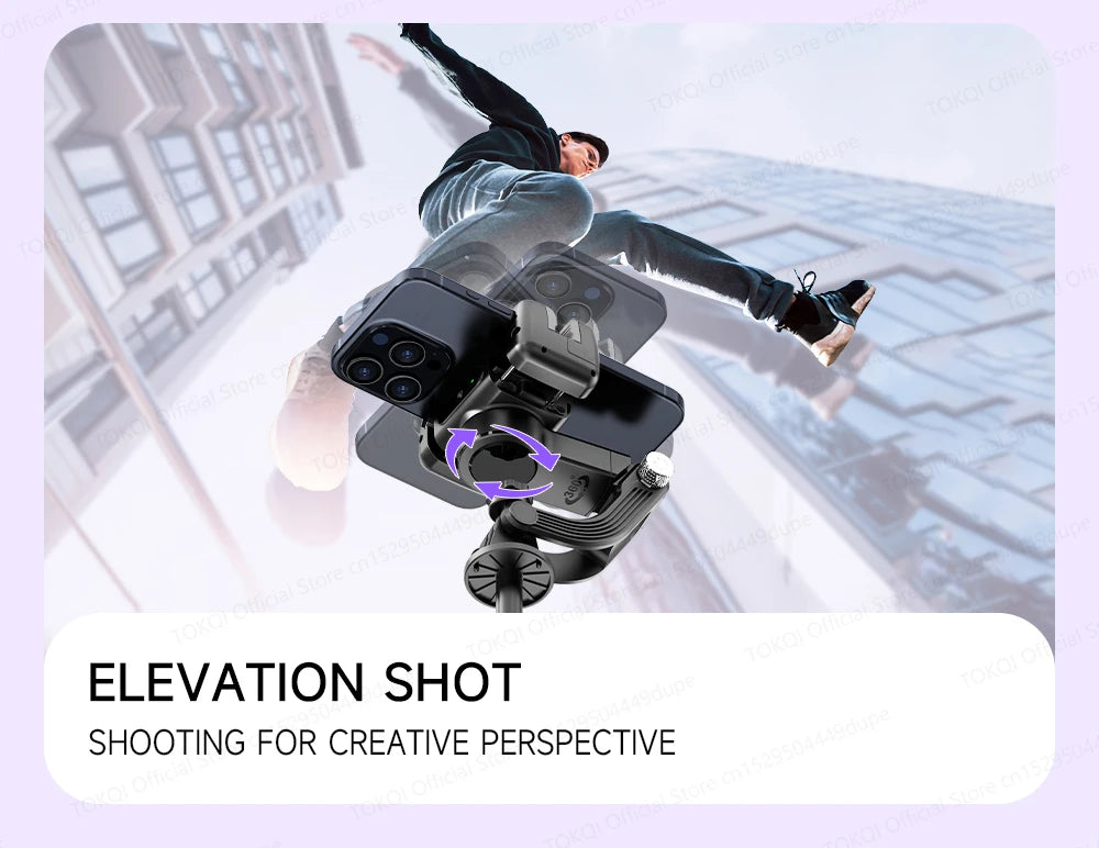C22 AI Face Tracking Handheld Gimbal Stabiliser 360° Rotation Shoot Selfie Stick Tripod for Mobile Phone, 1/4'' Screw for Camera