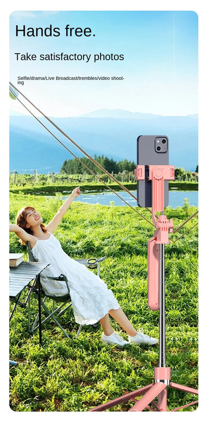 BSLIUFANG Selfie Stick Wireless Tripod Stand with Light Bluetooth Remote Extendable for Tiktok Live Streaming Handheld stability