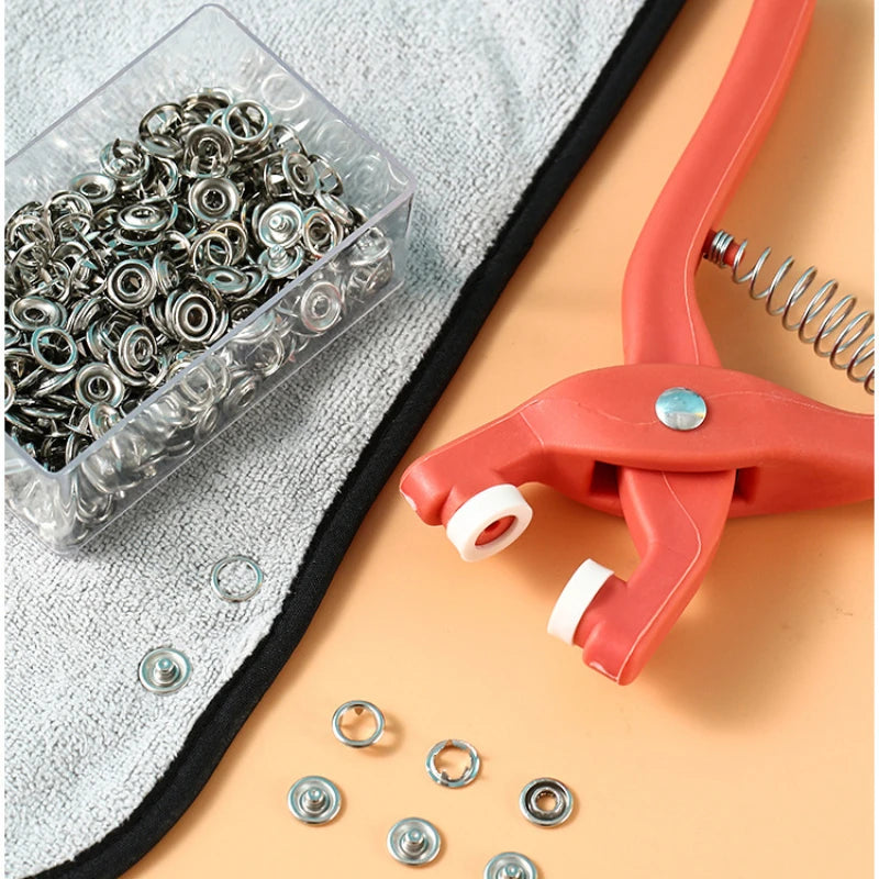 50sets Plier Tool Set Snap Button Kit Pliers Metal Press Studs Tool DIY Clothing Sewing Button Installation Tool Sewing Accessry