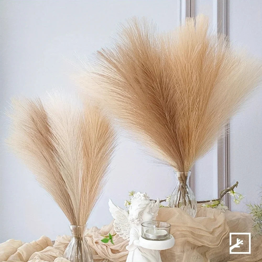 10pcs Artificial Pampas Grass Decor Flowers Fake Plant Reed forDIY Floral Table Arrange Flower Wedding Home Christmas Decoration