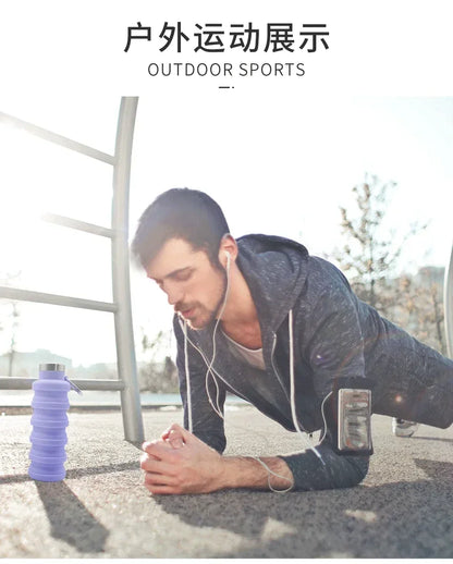 New Portable Silicone Water Bottle Retractable Folding Coffee Bottle Cups E Outdoor Travel Tools Collapsible Sport Bottles
