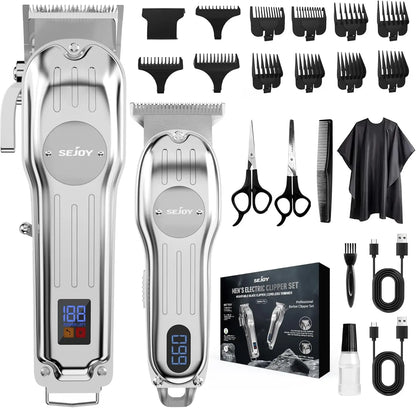 SEJOY Professional Electric Hair Clippers kit for Men Cordless Clippers Hair Trimmers Grooming Set Haircut Machine for Family