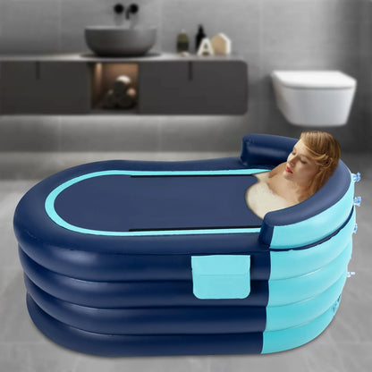1.4m 4 layers Foldable Bathtub Household Inflatable Adult Bathtub With Wireless Electric Air Pump for Hot Water and Ice Bath