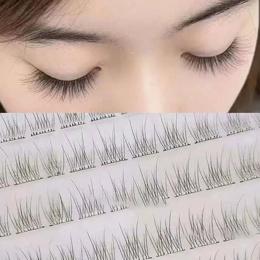 New Natural Cluster Fishtail Type Glue-free Self-adhesive False Eyelashes Eyelash Extension Makeup Natural Cluster 2025 New