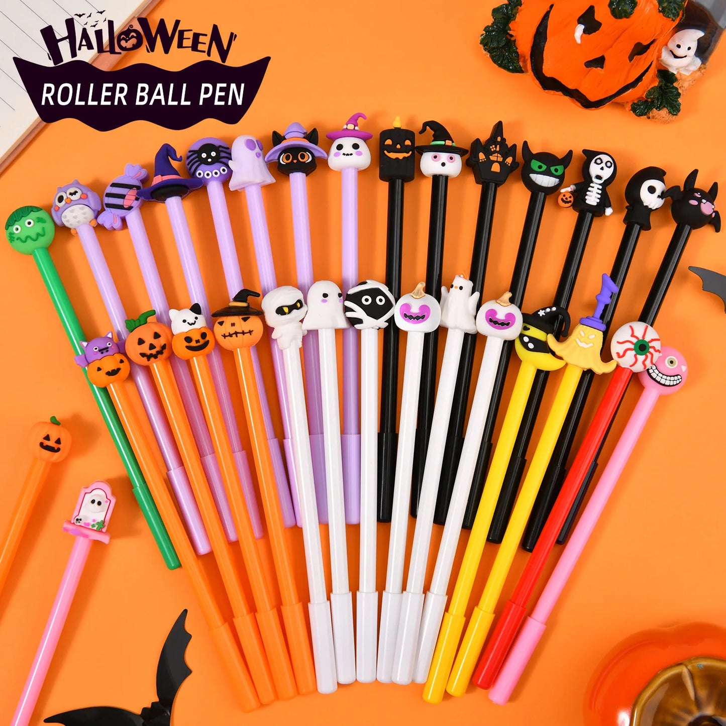 10-50Pcs Cartoon Neutral Pen Halloween Gift Student Prize Writing Tool Water-based Pen Cute Styling Sign pen