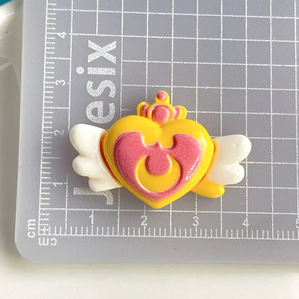 5pcs Cartoon shiny beauty cartoon resin flatback cabochon diy crafts materials kid handmade jewelry charms