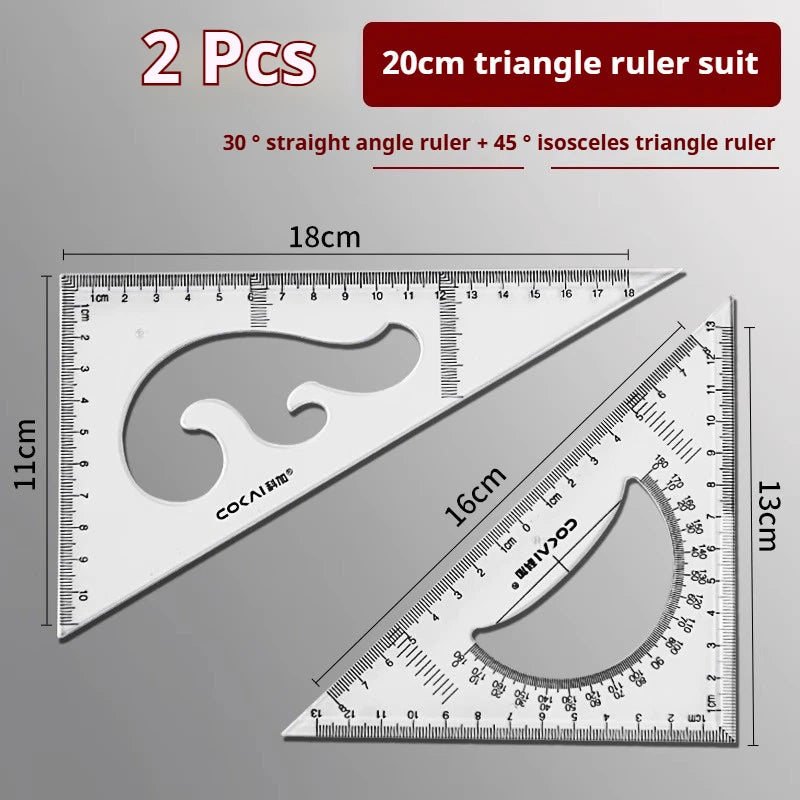 Multifunctional Triangular Ruler 18/22/27/32/37/42CM Hand-drawn Triangle Board Protractor Woodworking Interior Drawing Design