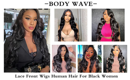Body Wave 13x4 Lace Front Wigs Human Hair 13x6 Transparent Lace Frontal Wigs Human Hair PrePlucked 4x4 Lace Wigs For Women Bling