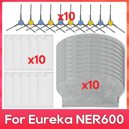 Fit For ( Eureka NER600 ) Roller Main Side Brush Hepa Filter Mop Rag Robot Vacuum Cleaner Spare Part Accessory Replacement Kit