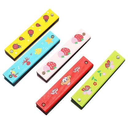 Children Wooden Cartoon Cute Harmonica Montessori Puzzle Toys Creative Music Toy Playing Instruments Kids Boys Girls Gifts TMZ
