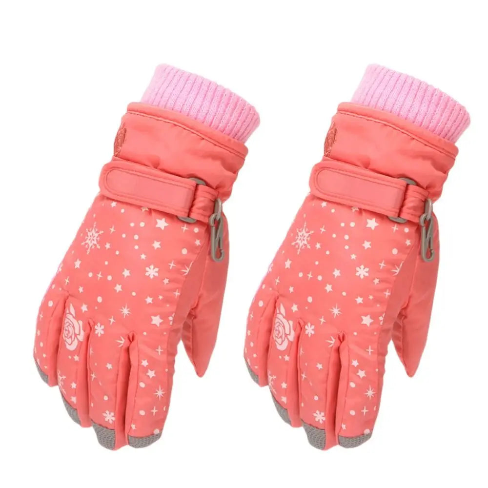 Kids Winter Ski Gloves - Waterproof Warm Snow Mittens for Girls Ages 5-8