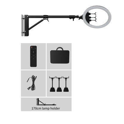 SH 18 Inch Knob Ring Light LED Selfie Video Lamp With Tripod Stand Phone Clip For YouTube Live Lighting Photo Photography Studio