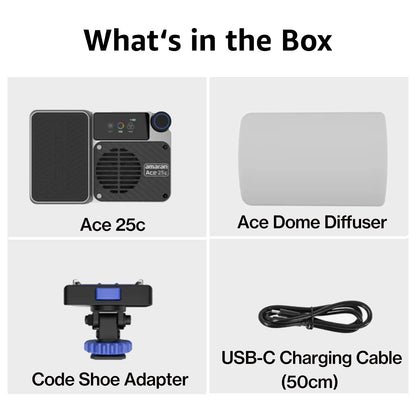 amaran Ace 25c Pocket RGBWW LED Light Full-Color Mini Video Light 2300K-10000K 4500mAh Battery with PD Fast Charging for TikTok