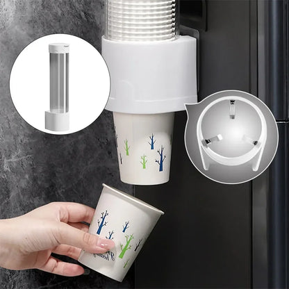 Dispenser Plastic Cup Holder Wall Mounted Automatic Cup Storage Rack Cups Container Disposable Cups Holder fixes for cover