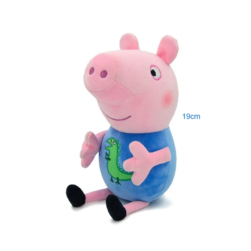 19CM Peppa Pig George Dad Mom Quality Best-selling Children's Cartoon Stuffed Doll Gift Toy Pigs Home Children's Room Decoration