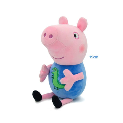 19CM Peppa Pig George Dad Mom Quality Best-selling Children's Cartoon Stuffed Doll Gift Toy Pigs Home Children's Room Decoration