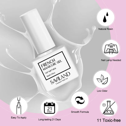 SAVILAND 10ml White Gel Nail Polish French Extension UV LED Gel French Tip Nail Art Nail Supplies For Manicure Nail Art Starter